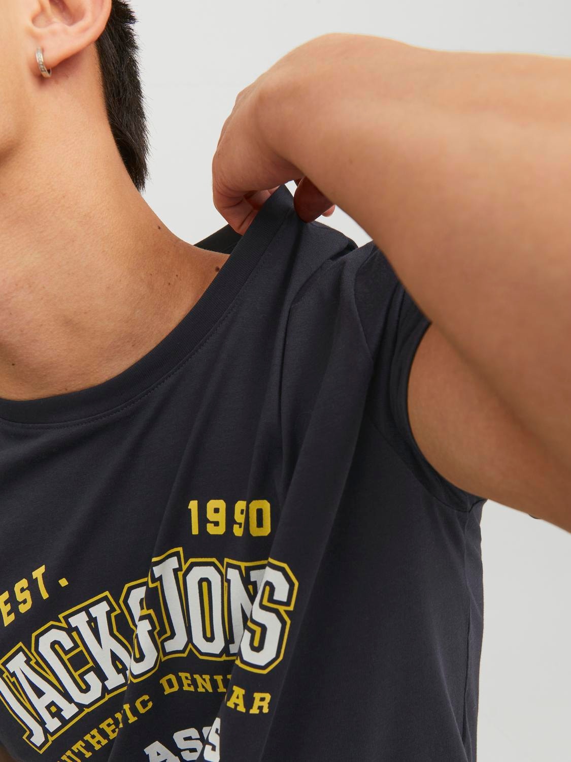 Jack & Jones Logo Crew neck T-shirt -Dark Navy - 12233594
