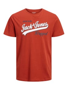 Jack & Jones Z logo Okrągły dekolt T-shirt -Cinnabar - 12233594