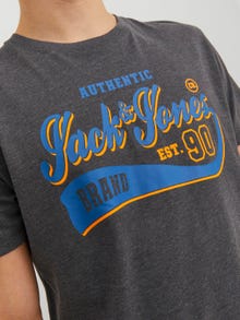 Jack & Jones Camiseta Logotipo Cuello redondo -Dark Grey Melange - 12233594