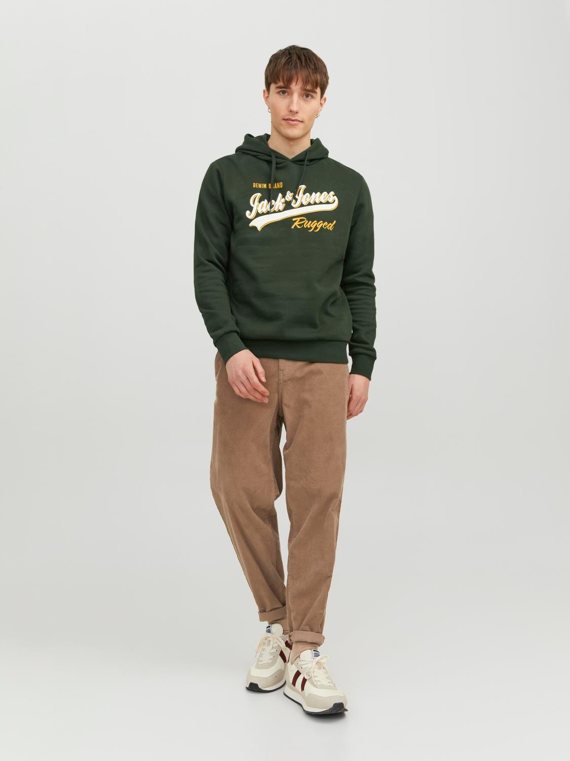 Jack & Jones Logo Hoodie -Mountain View - 12233597