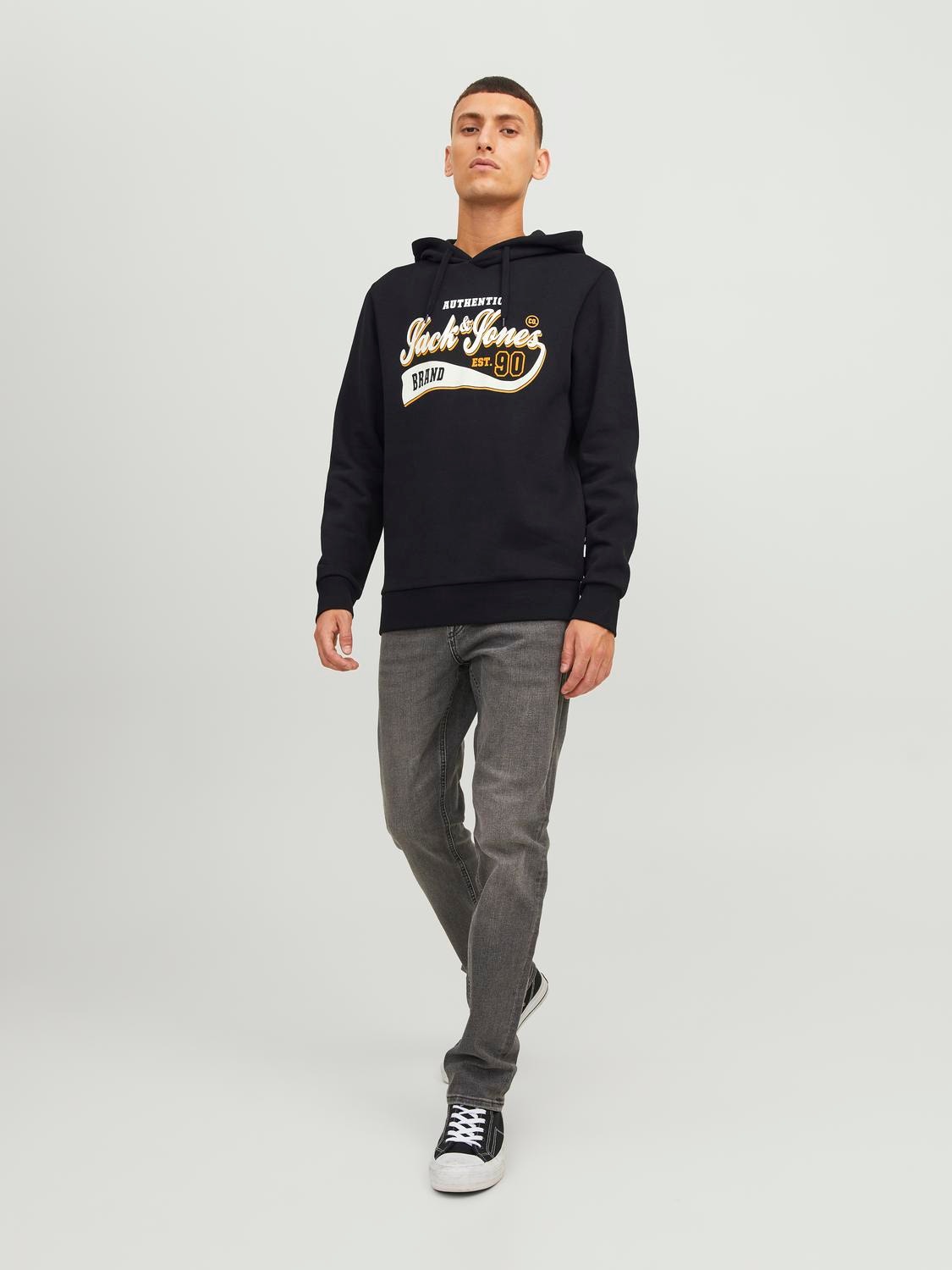 Jack & Jones Logó Kapucnis felső -Black - 12233597