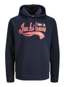 Jack & Jones Logo Hoodie -Navy Blazer - 12233597