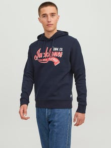 Jack & Jones Logo Hoodie -Navy Blazer - 12233597