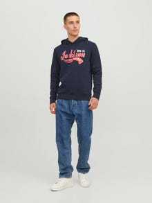 Jack & Jones Logo Hoodie -Navy Blazer - 12233597