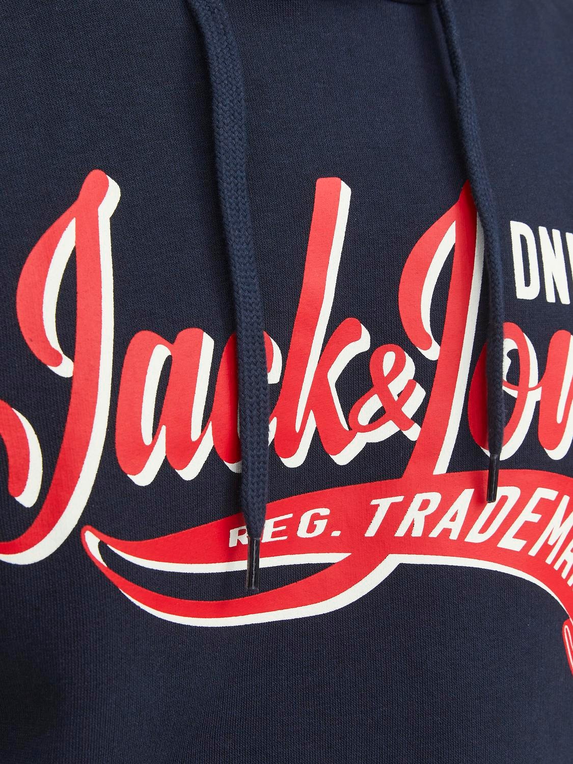 Jack & Jones Logo Hoodie -Navy Blazer - 12233597