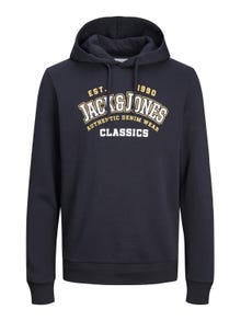 Jack & Jones Logo Hoodie -Dark Navy - 12233597