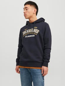 Jack & Jones Logo Hoodie -Dark Navy - 12233597