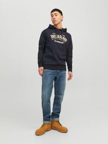 Jack & Jones Logo Hoodie -Dark Navy - 12233597