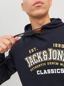 Jack & Jones Logo Hoodie -Dark Navy - 12233597