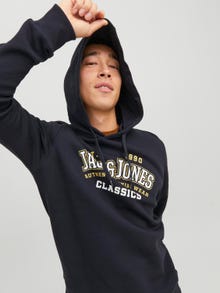 Jack & Jones Logo Hoodie -Dark Navy - 12233597