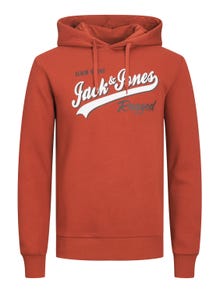 Jack & Jones Hoodie Logo -Cinnabar - 12233597