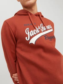 Jack & Jones Logo Hoodie -Cinnabar - 12233597
