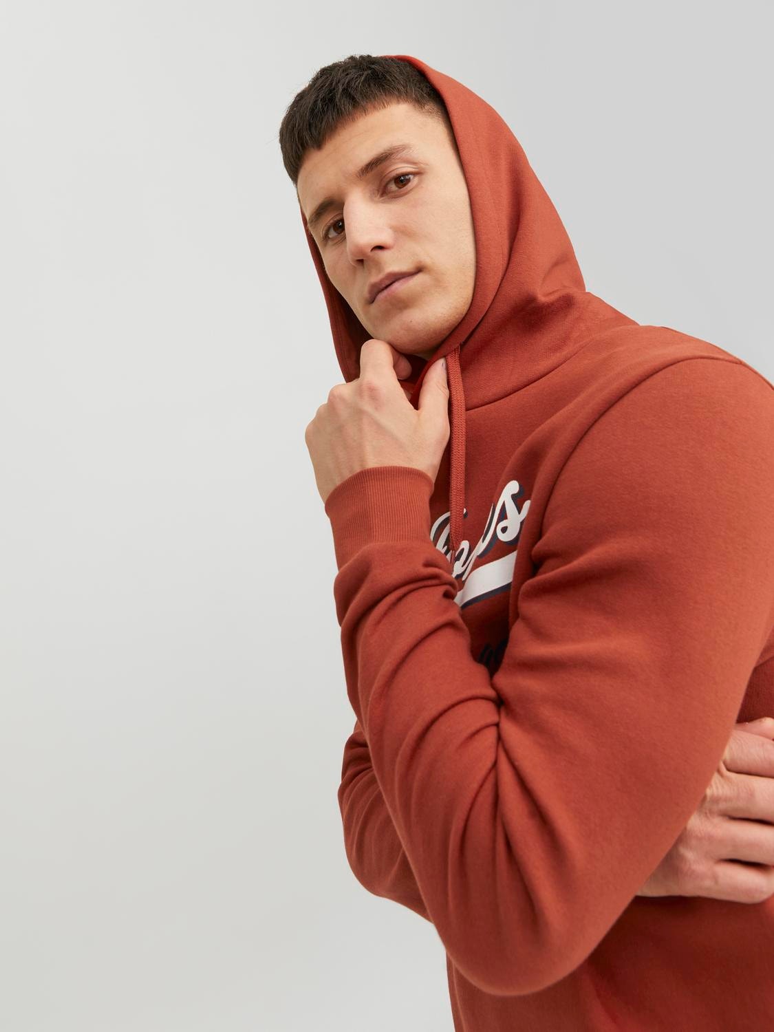 Jack & Jones Hoodie Logo -Cinnabar - 12233597