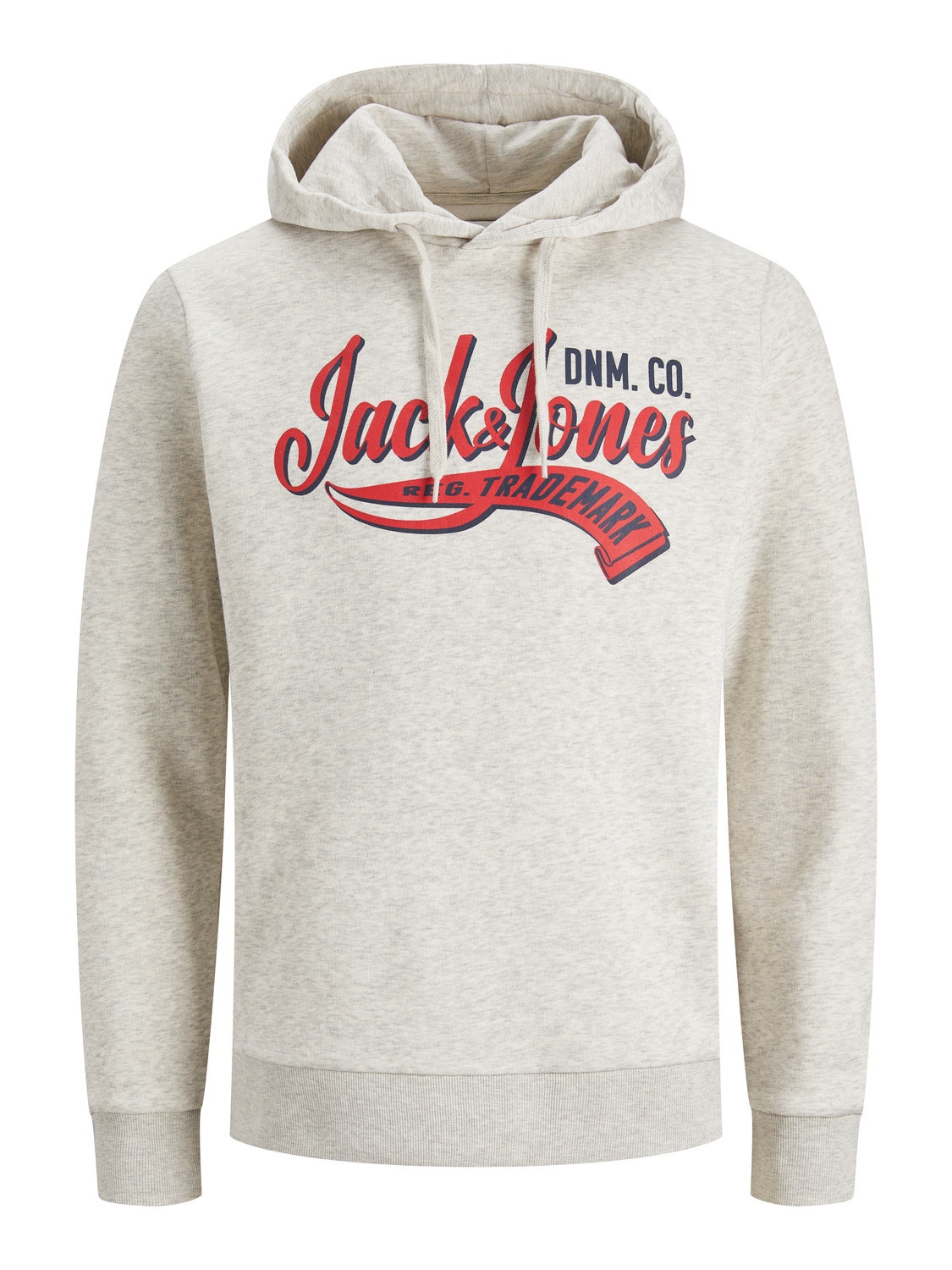 Jack & Jones Logo Hættetrøje -White Melange - 12233597