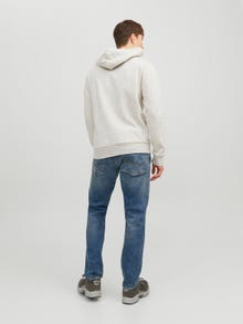 Jack & Jones Logo Hættetrøje -White Melange - 12233597