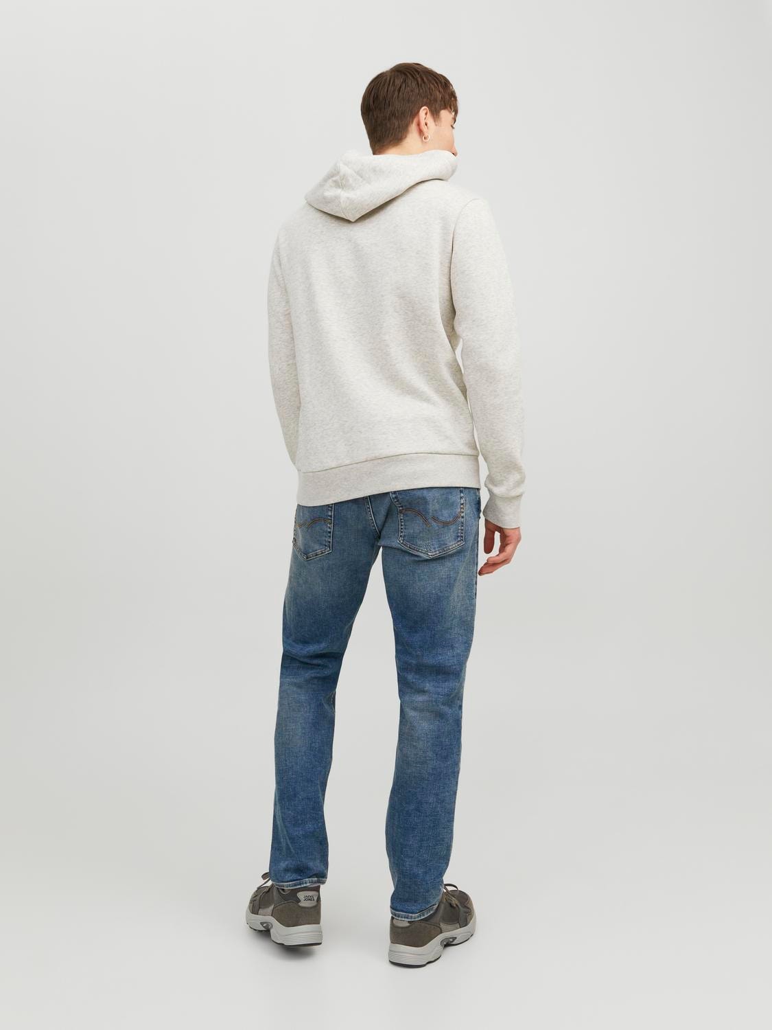 Jack & Jones Logo Hættetrøje -White Melange - 12233597