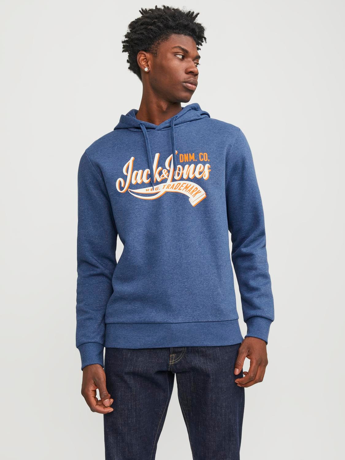 Jack & Jones Hoodie Logo -Ensign Blue - 12233597