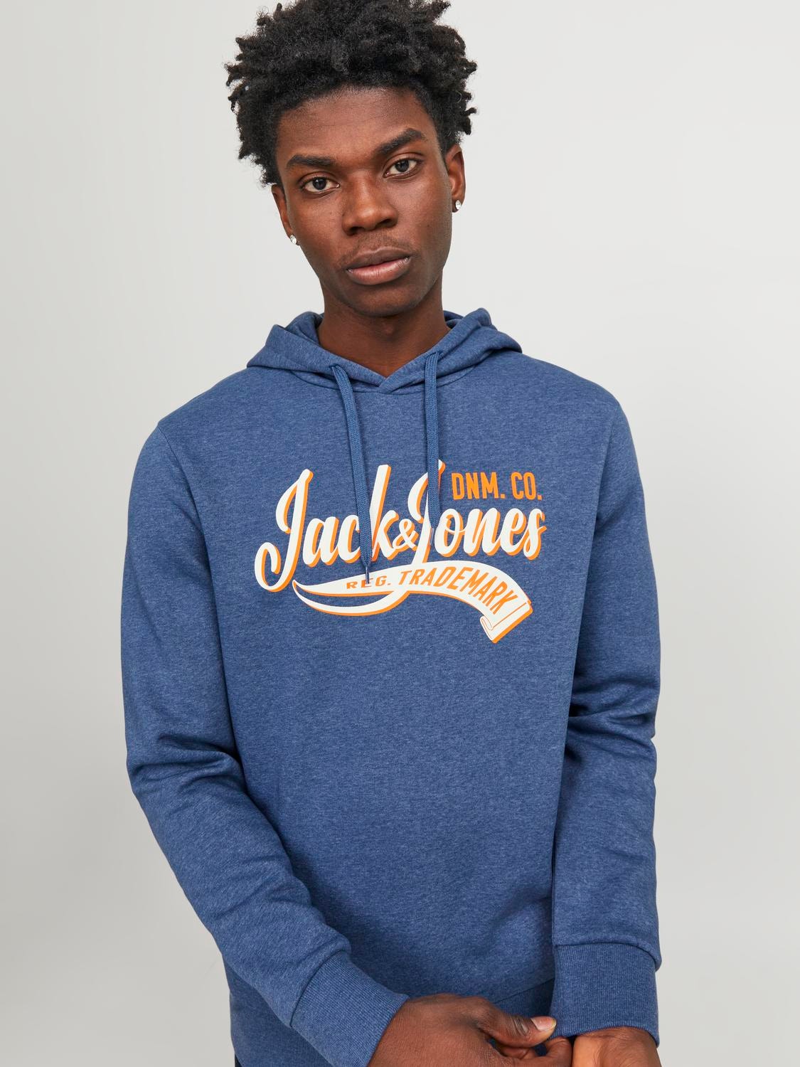 Jack & Jones Logo Hoodie -Ensign Blue - 12233597