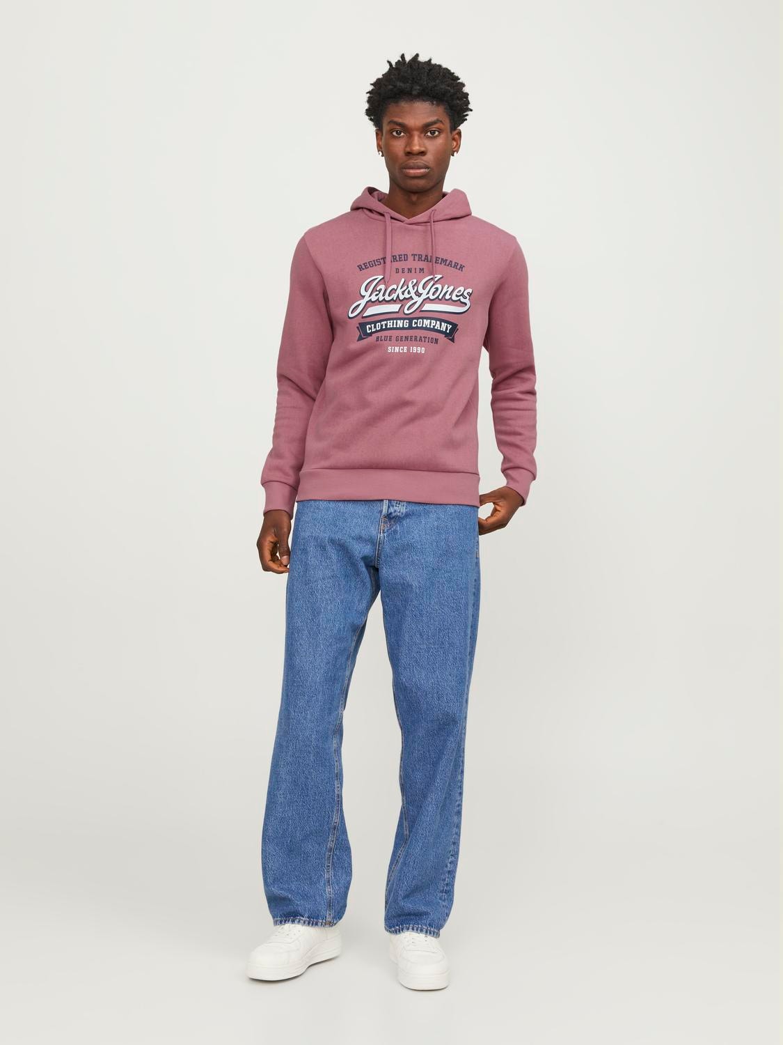 Jack & Jones Logo Hoodie -Mesa Rose - 12233597