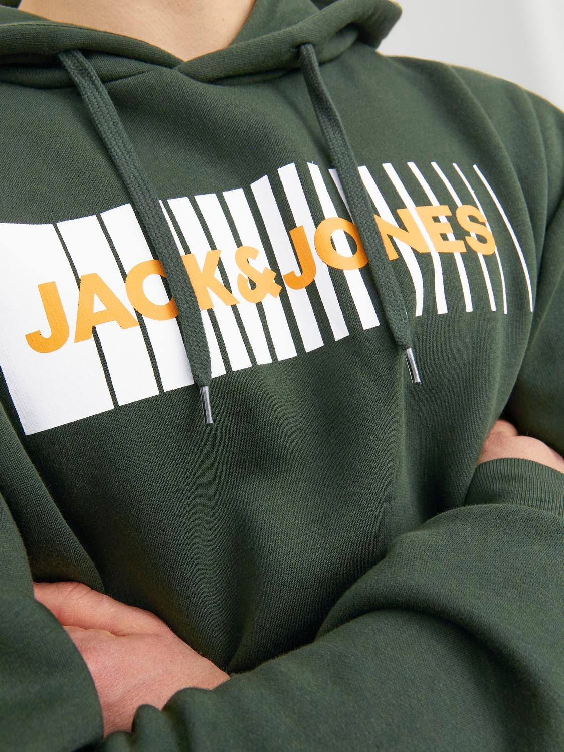 Jack & Jones Logo Hoodie -Mountain View - 12233599