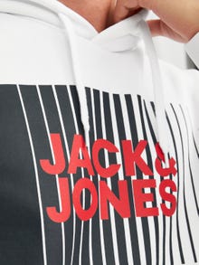 Jack & Jones Logo Hoodie -White - 12233599