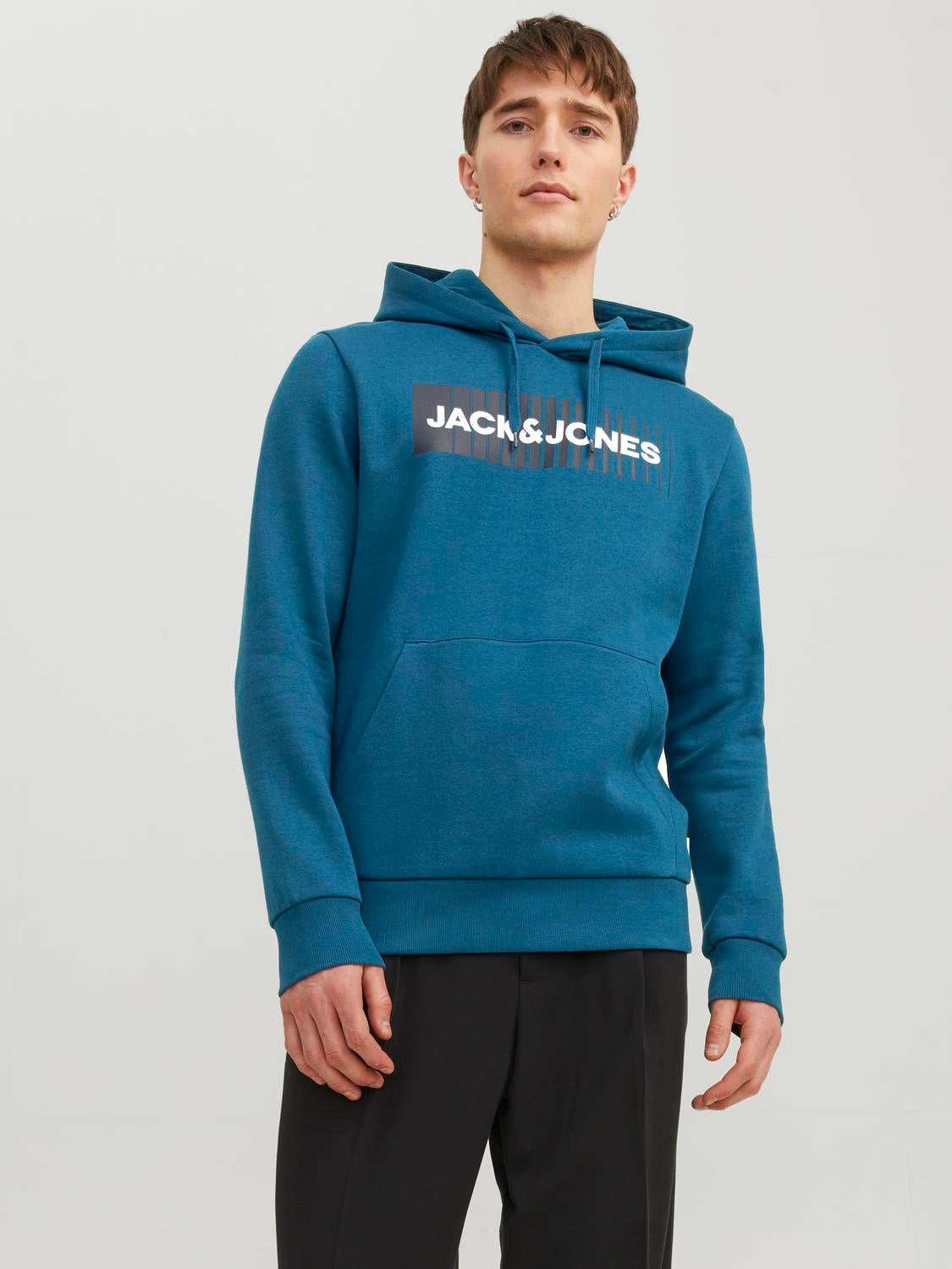 JACK & JONES Male Hoodie Logo, Insignia Blue/REG FIT, XS: : Moda