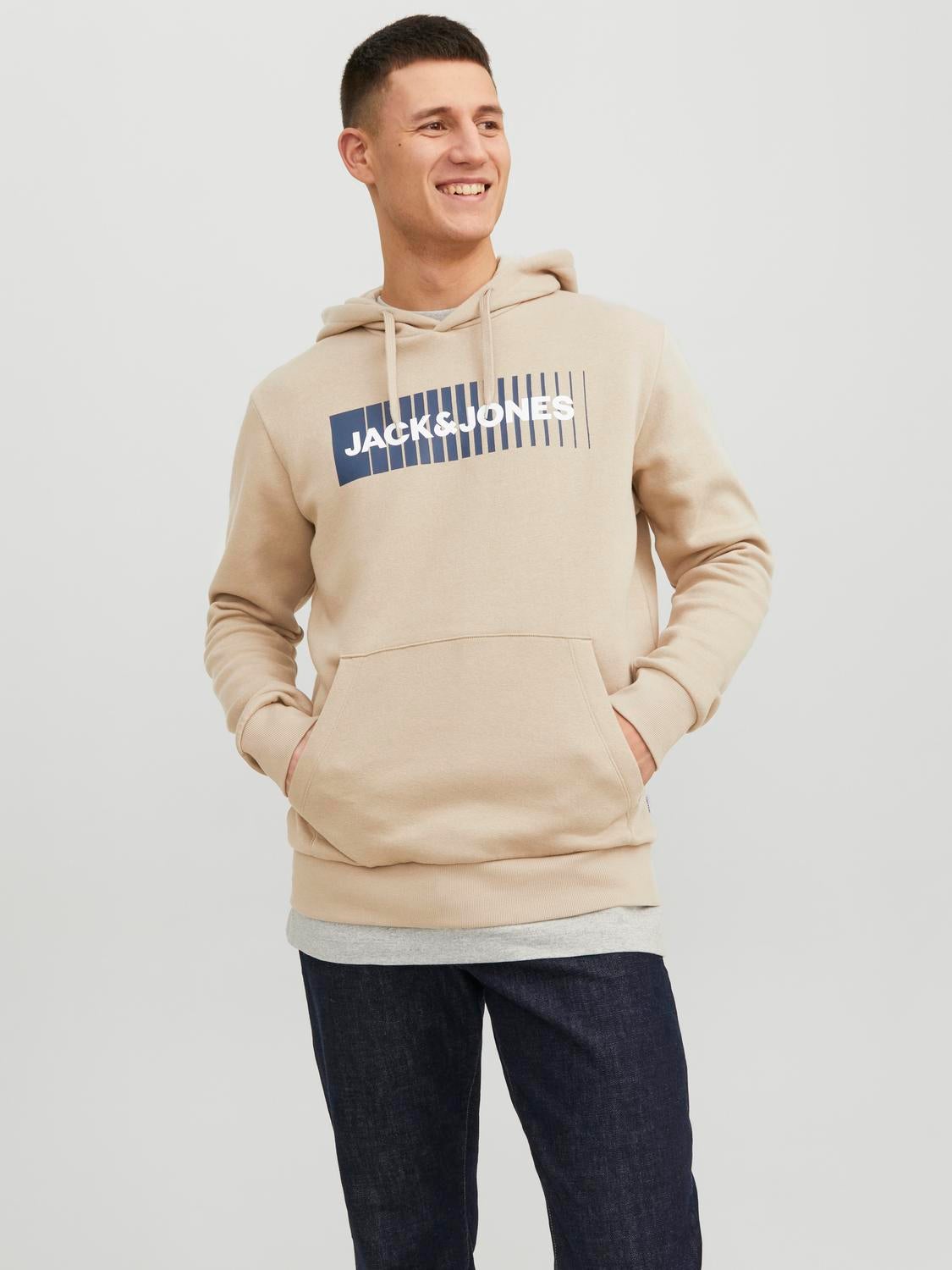 Jack and discount jones hoodie beige