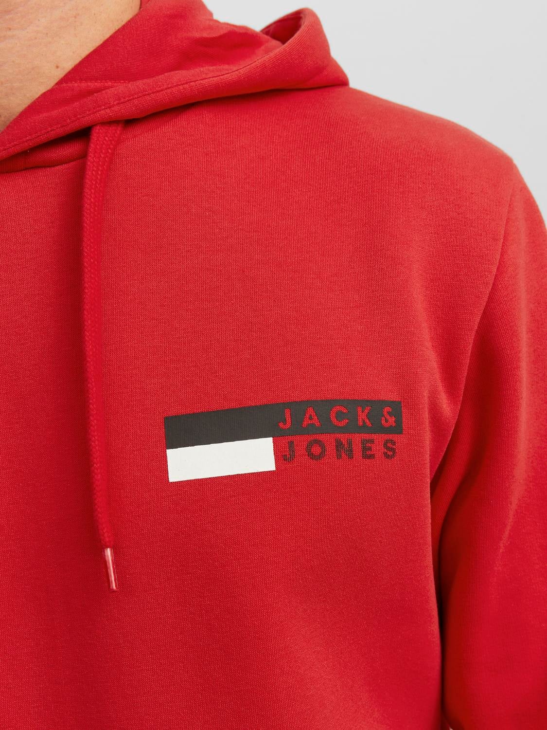 Jack and jones red hoodie best sale