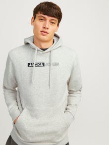Jack & Jones Sudadera con capucha Logotipo -White Melange - 12233599