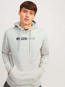 Jack & Jones Z logo Bluza z kapturem -White Melange - 12233599