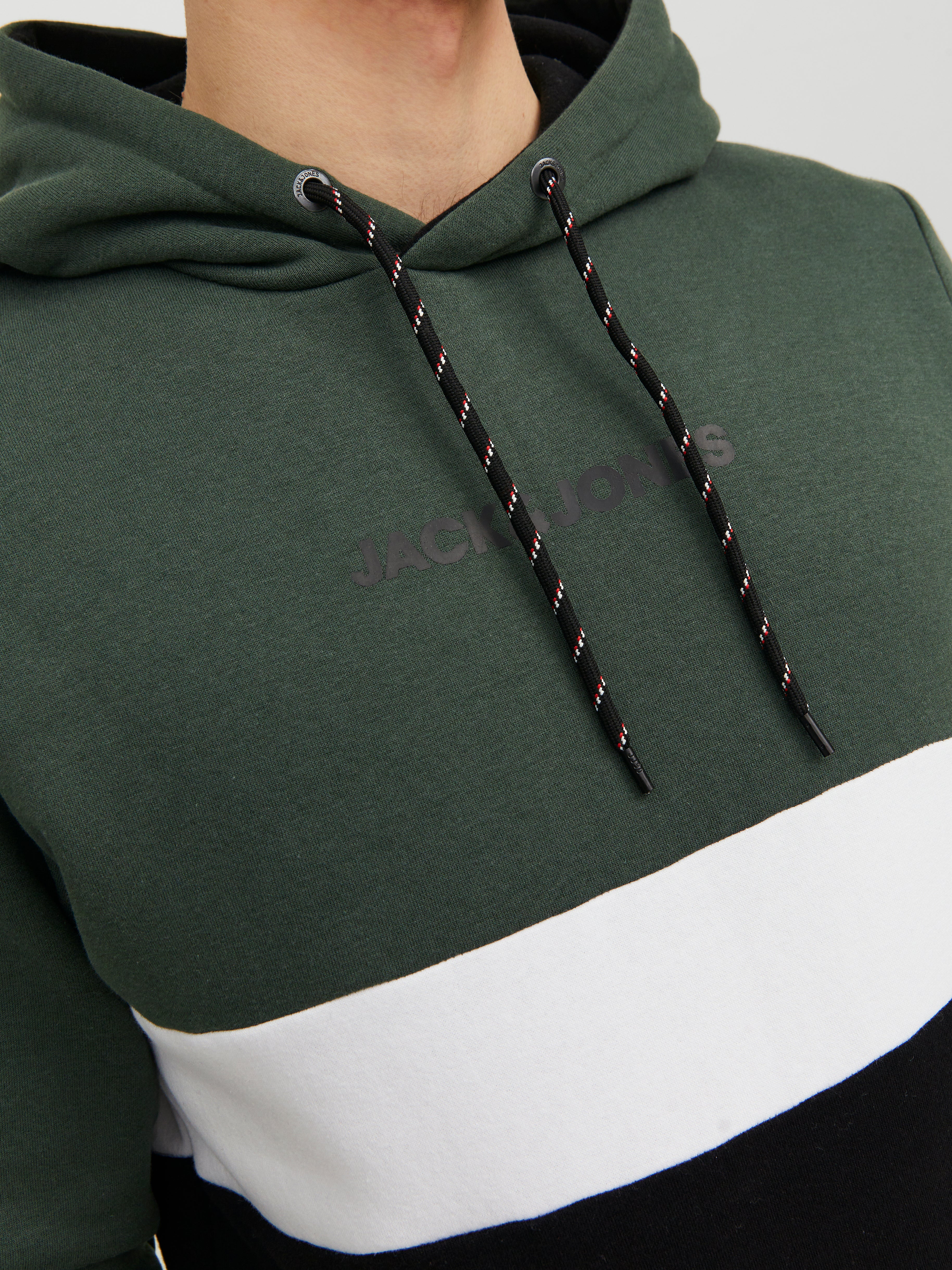 Colour Blocking Kapuzenpullover | Dunkelgrün | Jack & Jones®