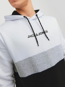 Jack & Jones Colour block Hoodie -White - 12233959