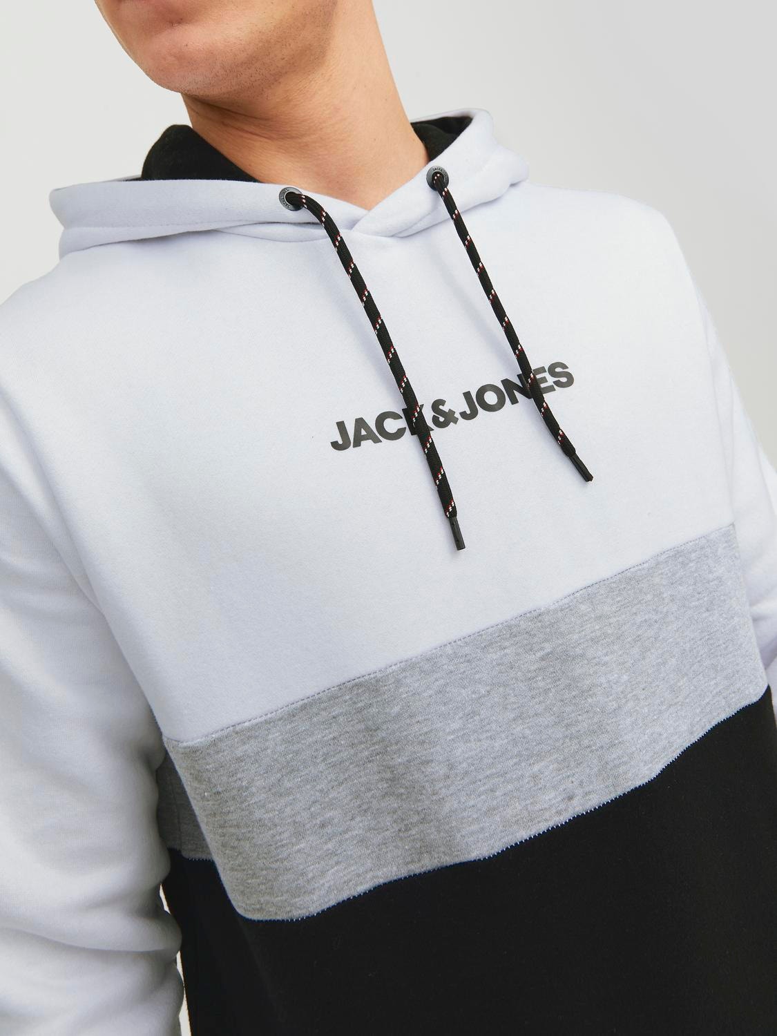 Jack & Jones Sudadera con capucha Bloques de color -White - 12233959