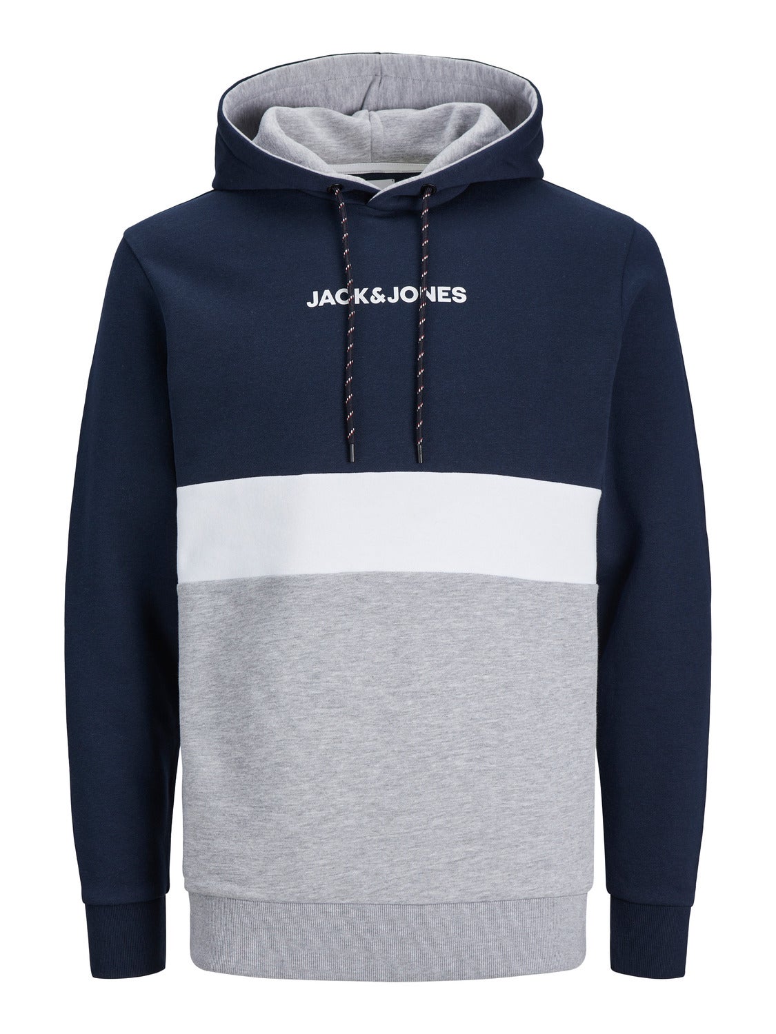 Jack & Jones Male Hoodie, Colour Block, Logo, Classic blue/fit
