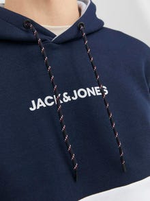 Jack & Jones Barevný blok Mikina s kapucí -Navy Blazer - 12233959