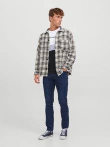 Jack & Jones Barevný blok Kruhový výstřih Tričko -White - 12233961