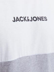 Jack & Jones Barevný blok Kruhový výstřih Tričko -White - 12233961