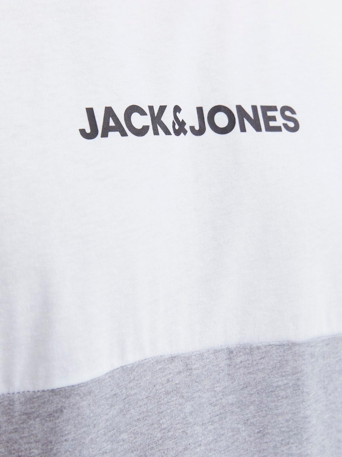 Jack & Jones Colorblock Ronde hals T-shirt -White - 12233961