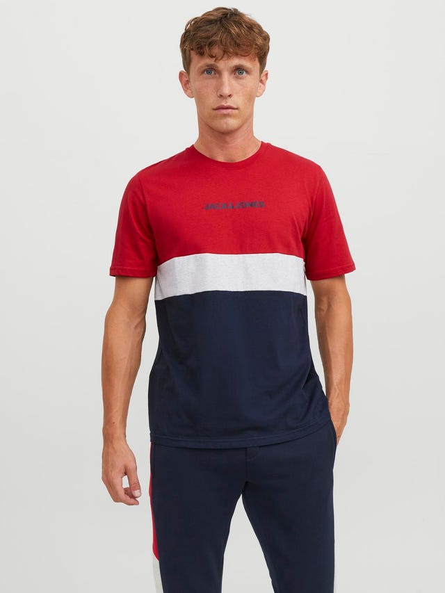 Jack & Jones Színes kockás Környak Trikó - 12233961