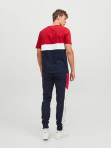 Jack & Jones Colour Blocking Rundhals T-shirt -Tango Red - 12233961