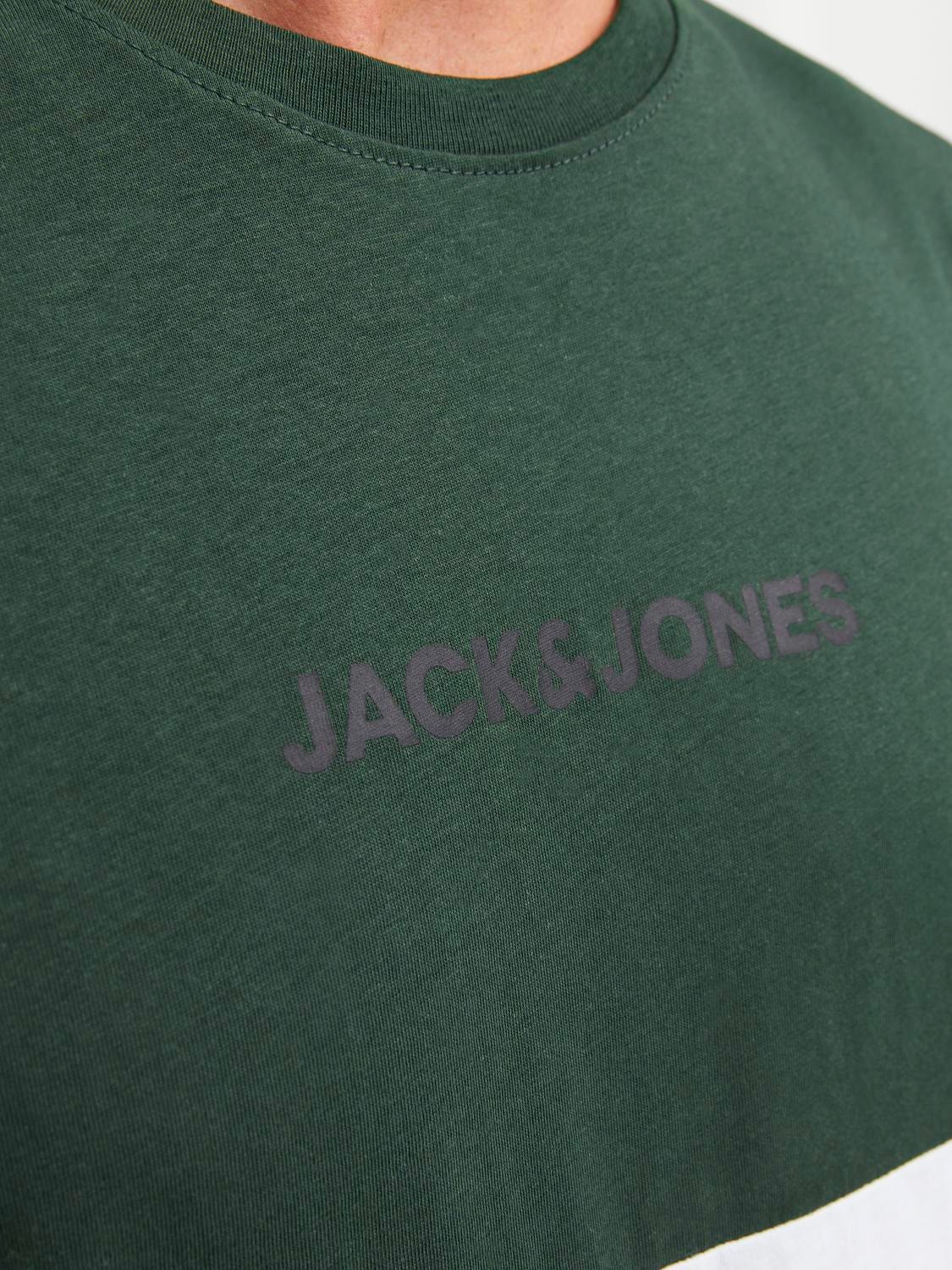Jack & Jones Väriblokki Pyöreä pääntie T-paita -Mountain View - 12233961