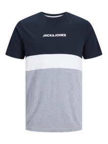 Jack & Jones Színes kockás Környak Trikó -Navy Blazer - 12233961