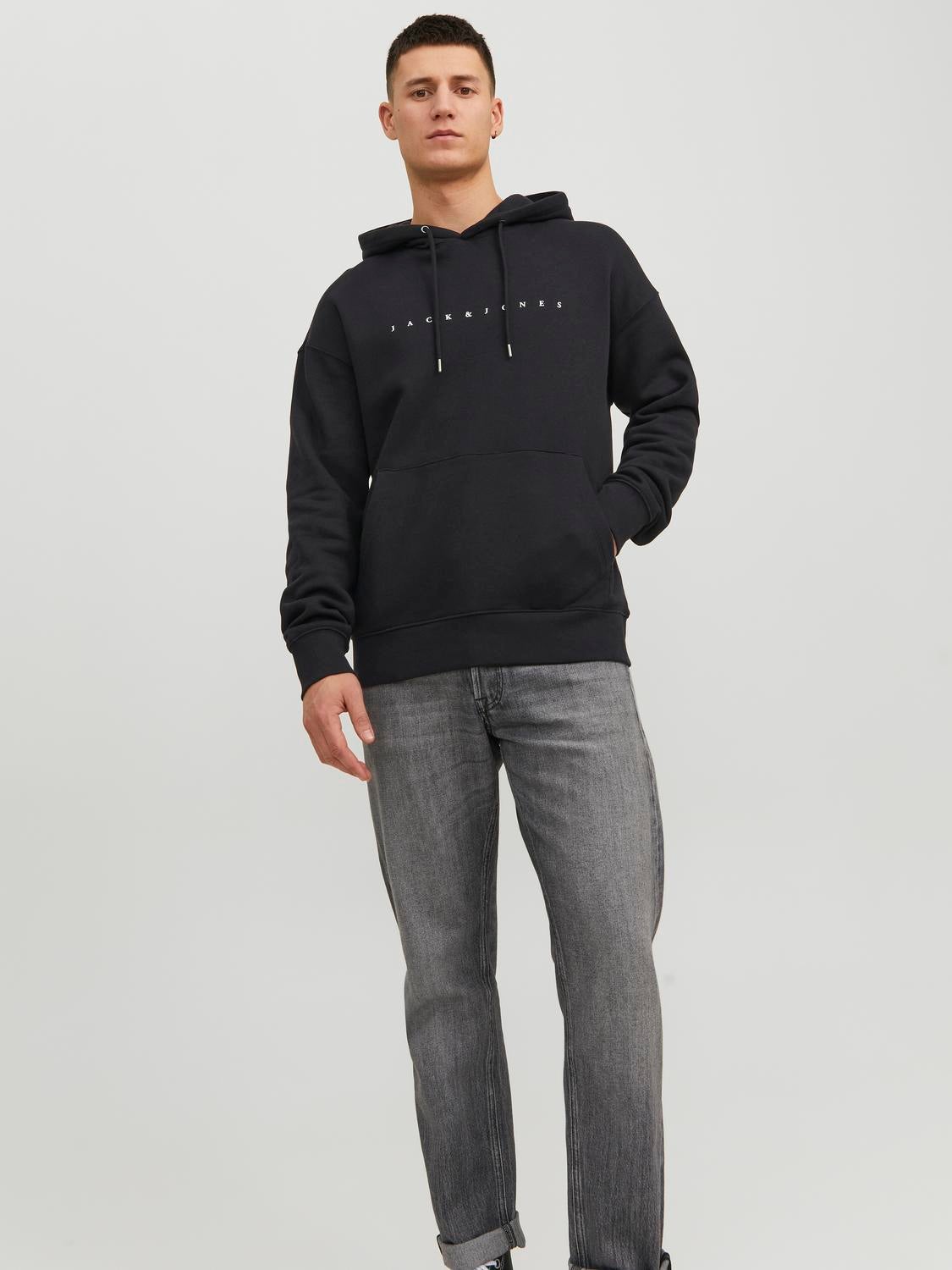 Jack jones black hoodie best sale