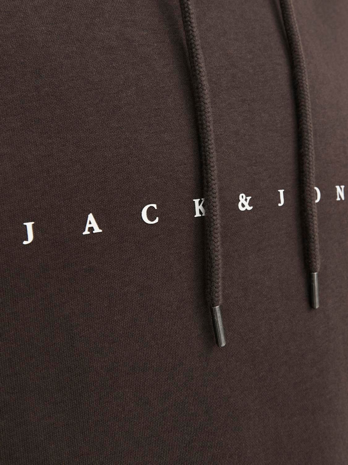 Jack & Jones Logo Hoodie -Seal Brown - 12233972