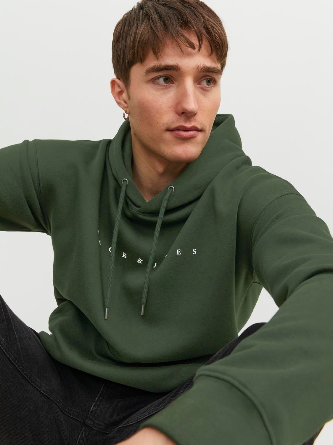 Jack & Jones Logo Hoodie -Mountain View - 12233972