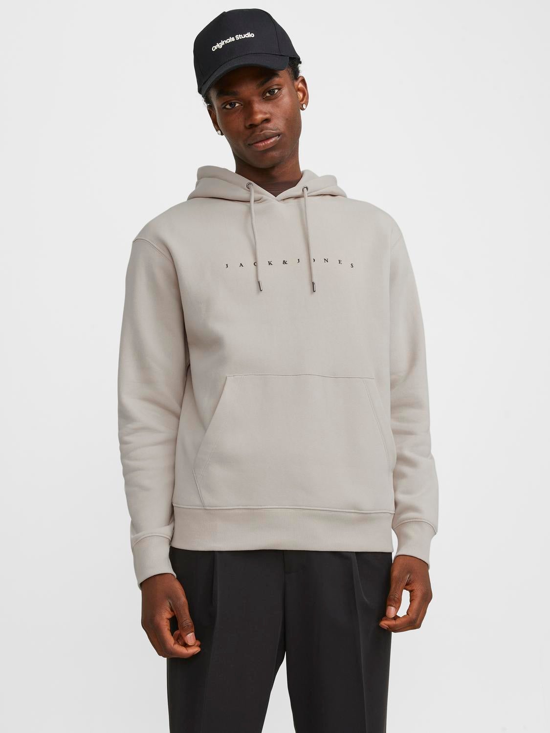 Logo Hoodie Light Grey Jack Jones