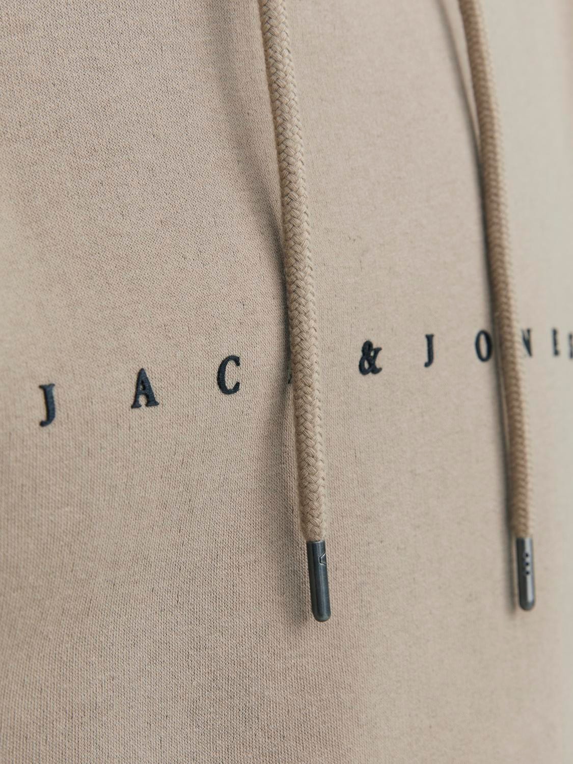 Jack & Jones Logo Hoodie -Crockery - 12233972