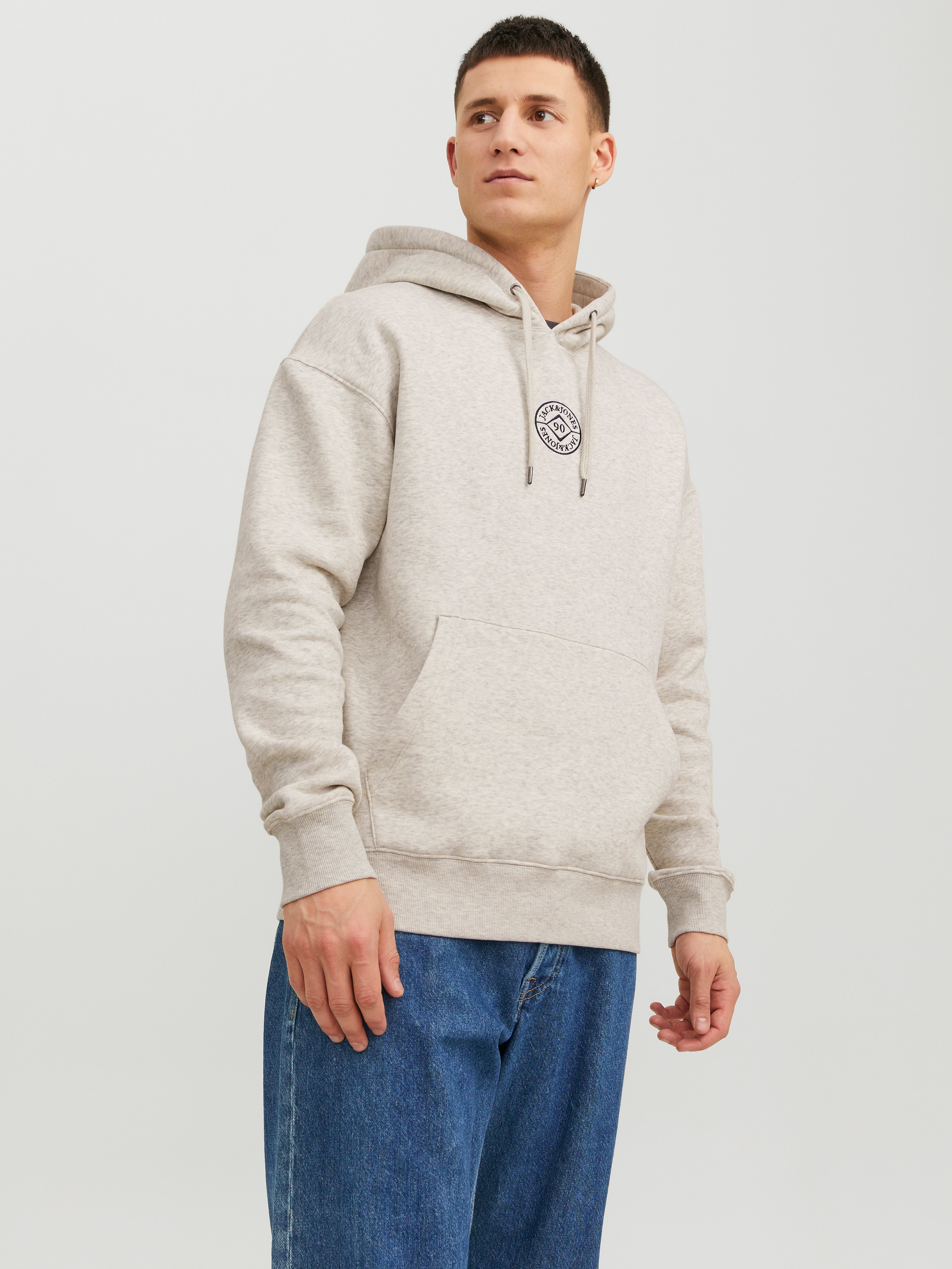 Badge Hoodie | Medium Grey | Jack u0026 Jones®