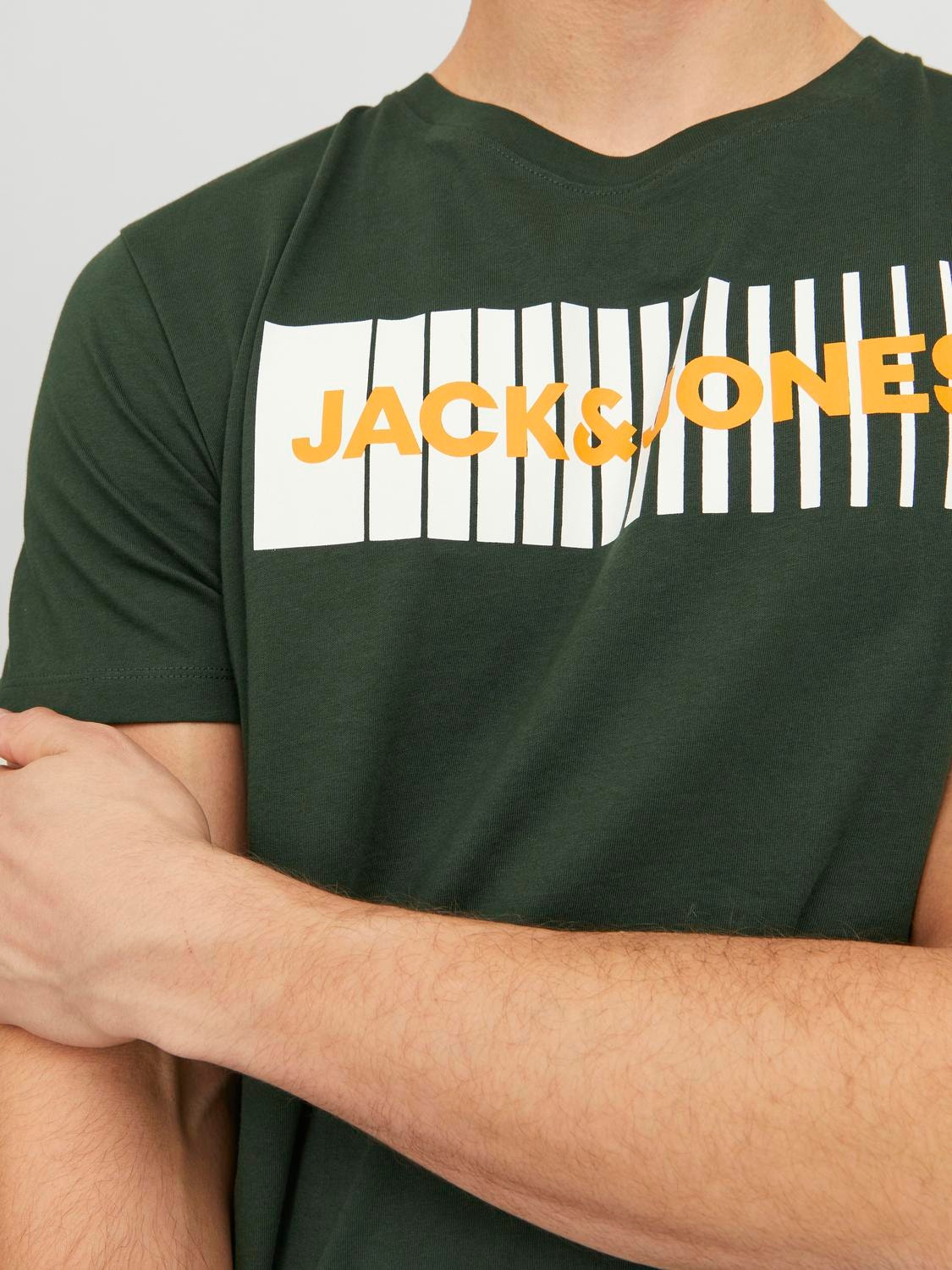 Jack & Jones Logotipas Apskritas kaklas Marškinėliai -Mountain View - 12233999