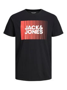 Jack & Jones Logotipas Apskritas kaklas Marškinėliai -Black - 12233999